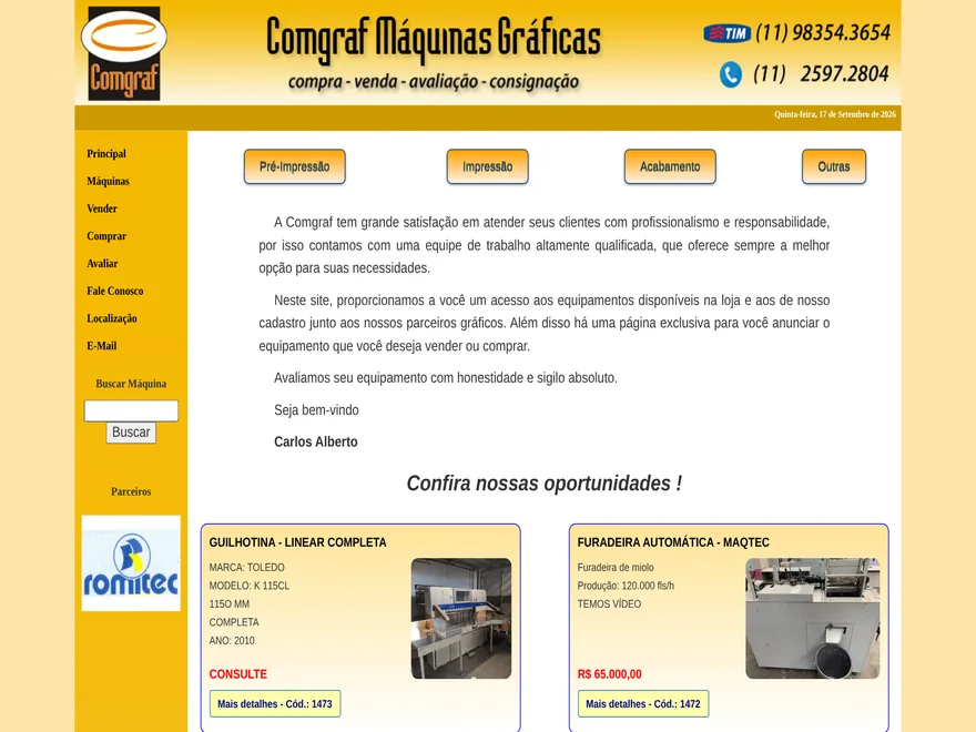 Site da Comgraf